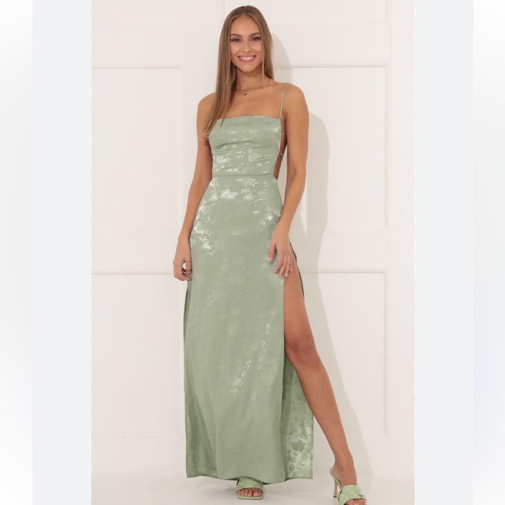 Lucy in the Sky Green Satin Dress